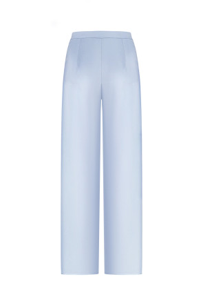 Silk pants with elastane pastel blue