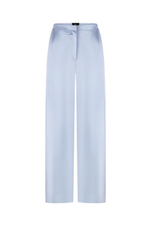 Silk pants with elastane pastel blue