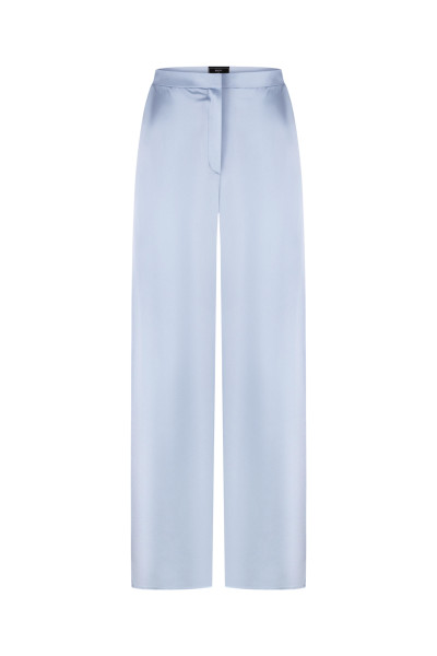 Silk pants with elastane pastel blue