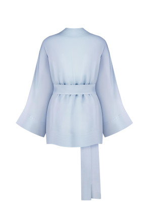 Silk kimono with elastane pastel blue