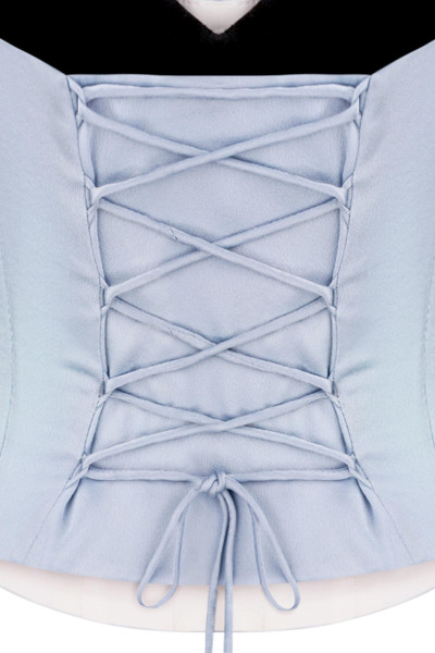 Pastel Blue Silk Corset #7