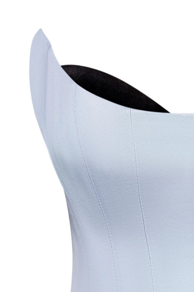 Pastel Blue Silk Corset #8