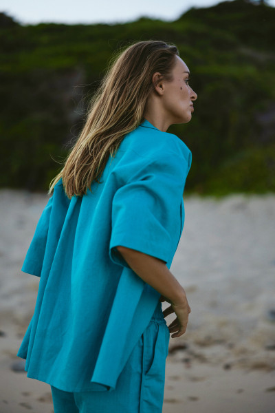Linen Shirt Wave Glacé #3
