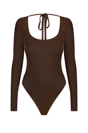 Choco Soft Rib Bodysuit #1