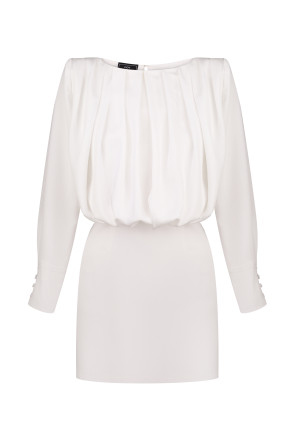 White pleated mini dress #1
