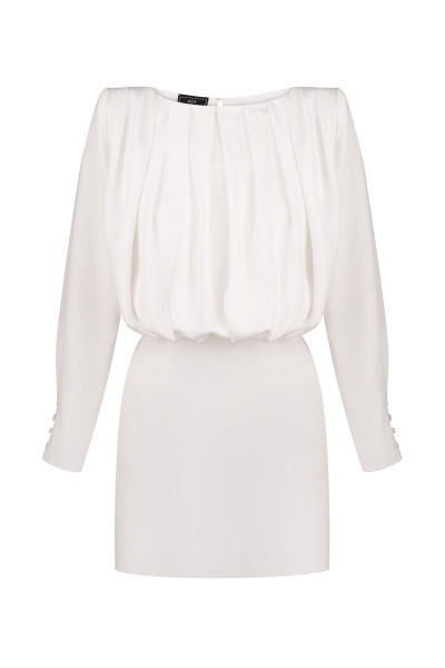 White Pleated Mini Dress #2
