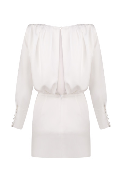 White Pleated Mini Dress #4