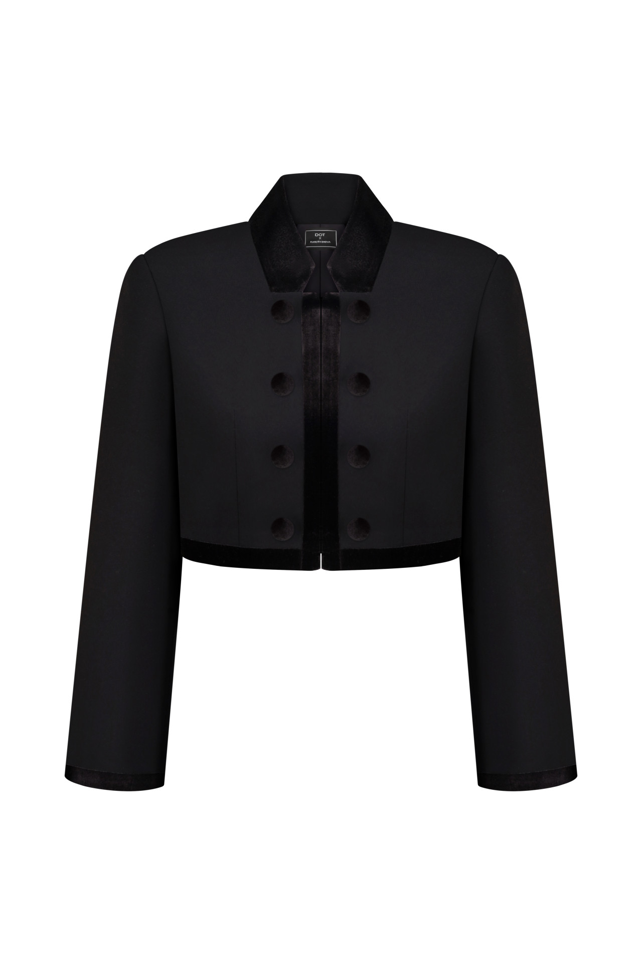 Chaqueta negra con terciopelo